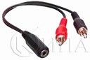 Cable470 кабел 2RCA- ф3.5mm ст.гнездо 0.2m