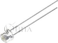 LED ф5mm бял ярък светодиод 100 deg 2.18 Cd